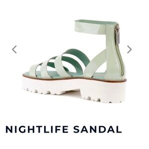 SEYCHELLES MINT GREEN ANKLE STRAP PLATFORM SANDALS “NIGHTLIFE“ SIZE 8.5